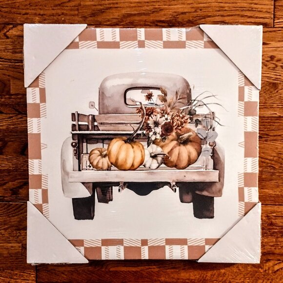 Autumn Farm Canvas Wall Art 12x12" Prints, Set 4, Fall Neutral Cottage-Core NEW! - Picture 7 of 11